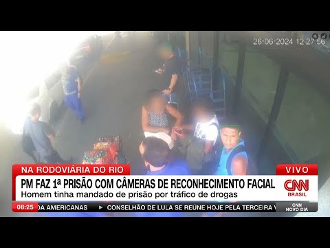 Polícia faz 1ª prisão com auxílio de câmeras de reconhecimento facial no RJ | CNN NOVO DIA