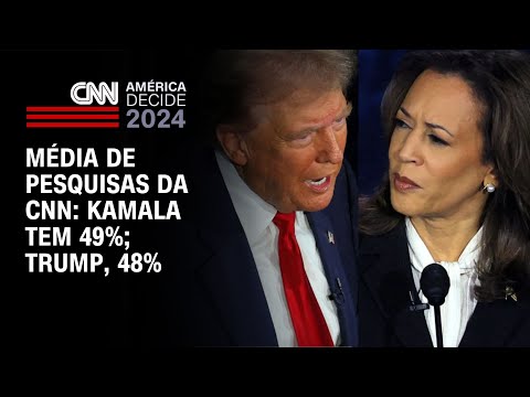 Média de pesquisas da CNN: Kamala tem 49%; Trump, 48% | CNN NOVO DIA