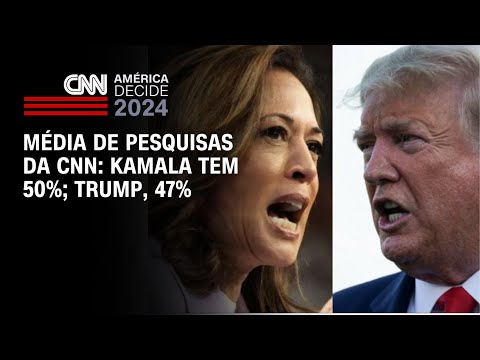 Média de pesquisas da CNN: Kamala tem 50%; Trump, 47% | CNN NOVO DIA