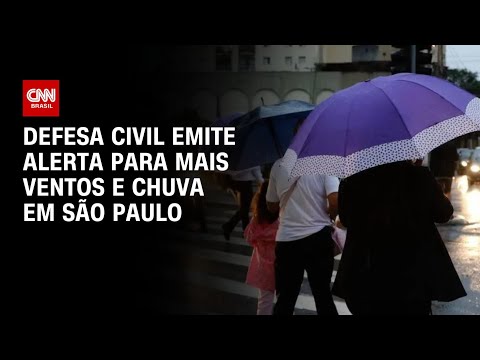 Defesa Civil emite alerta para mais ventos e chuva em São Paulo | CNN PrimeTime